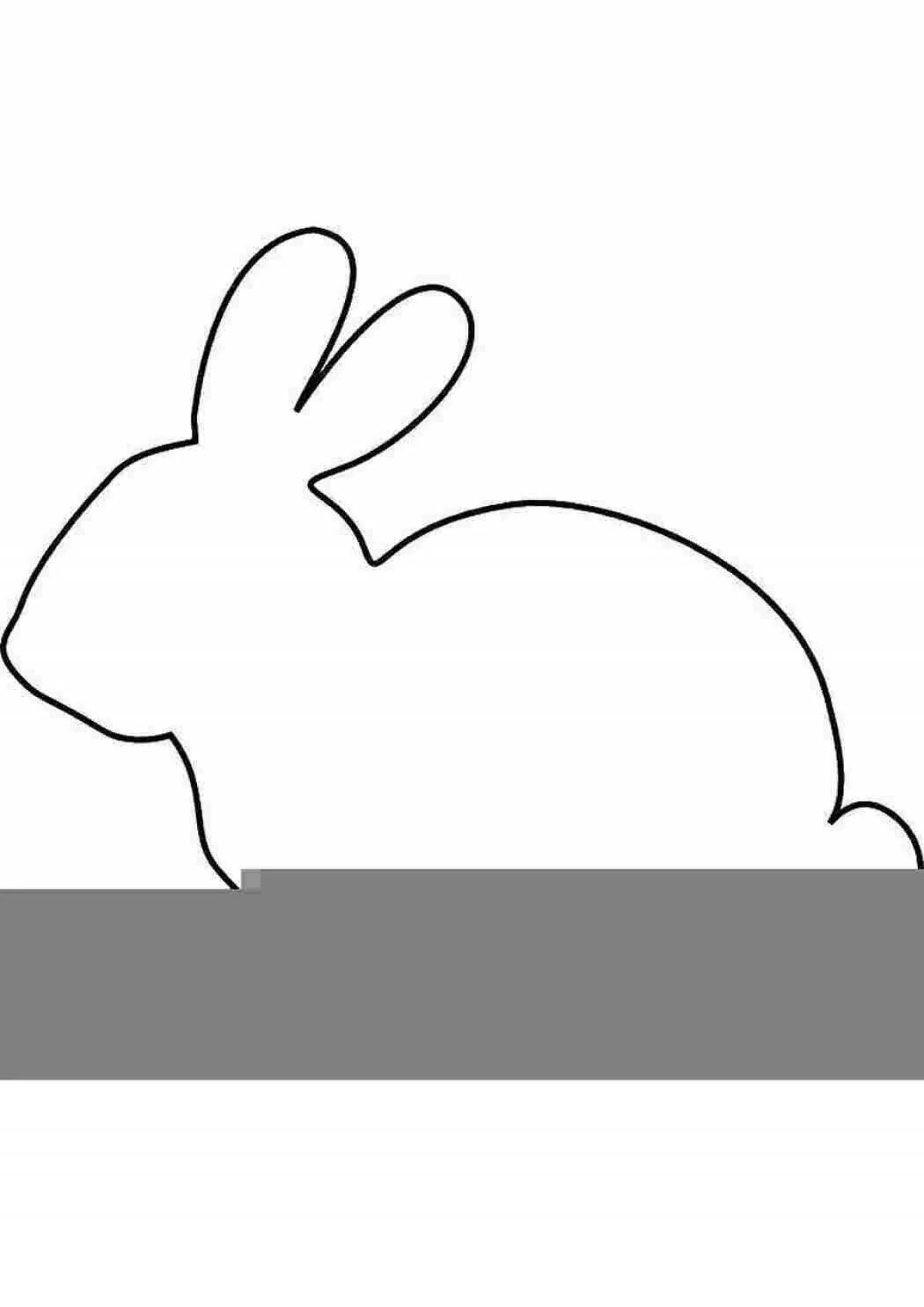 Bright coloring hare outline