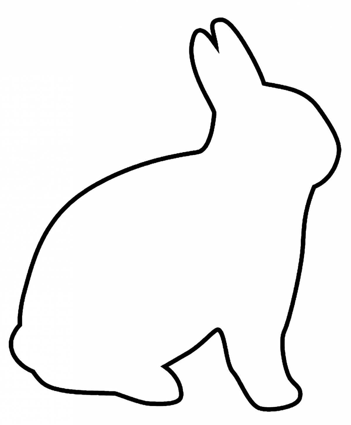 Happy coloring hare outline