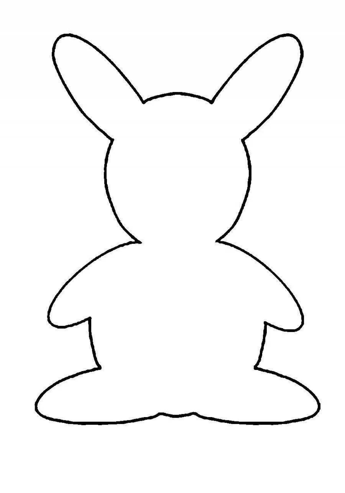 Adorable coloring hare outline