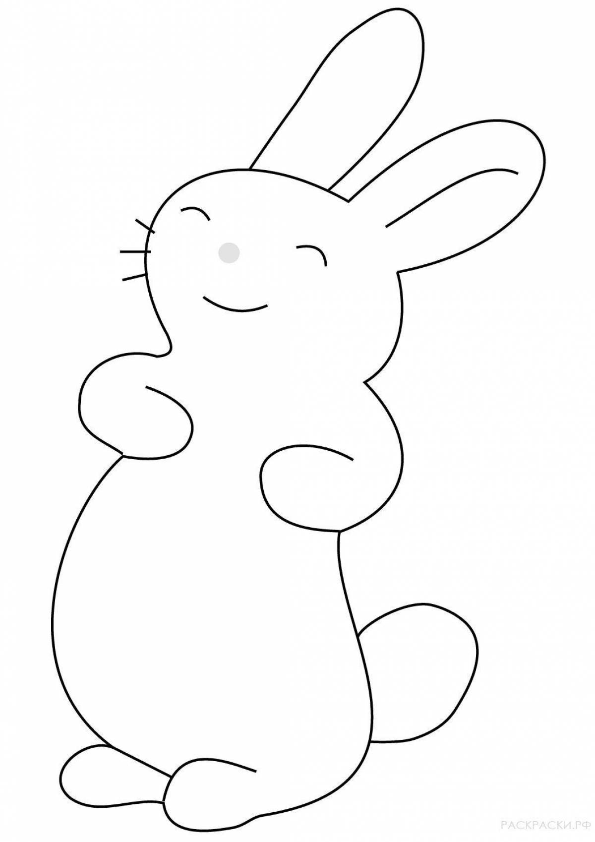 Lovely coloring hare outline