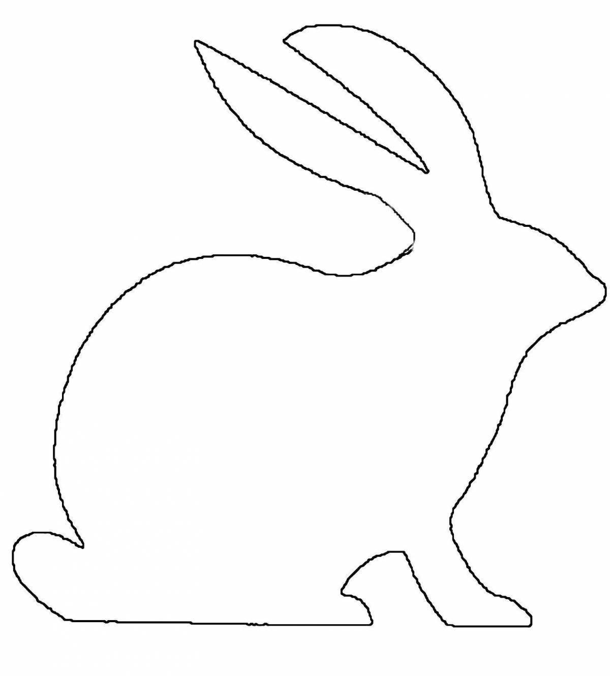 Intriguing coloring hare outline
