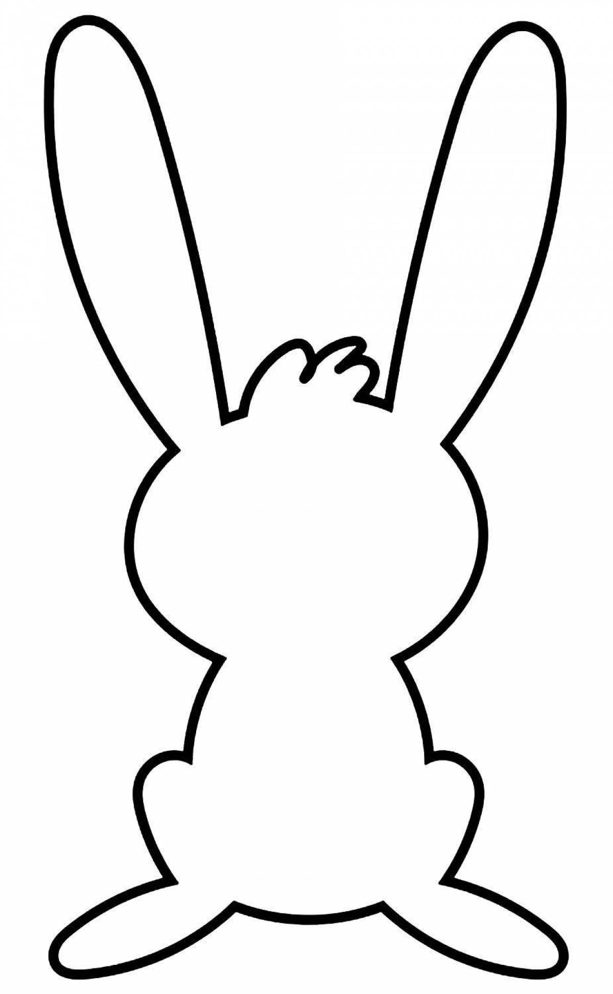 Tempting coloring hare outline