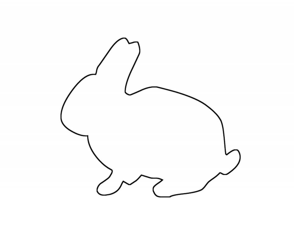Outline of glowing hare coloring book