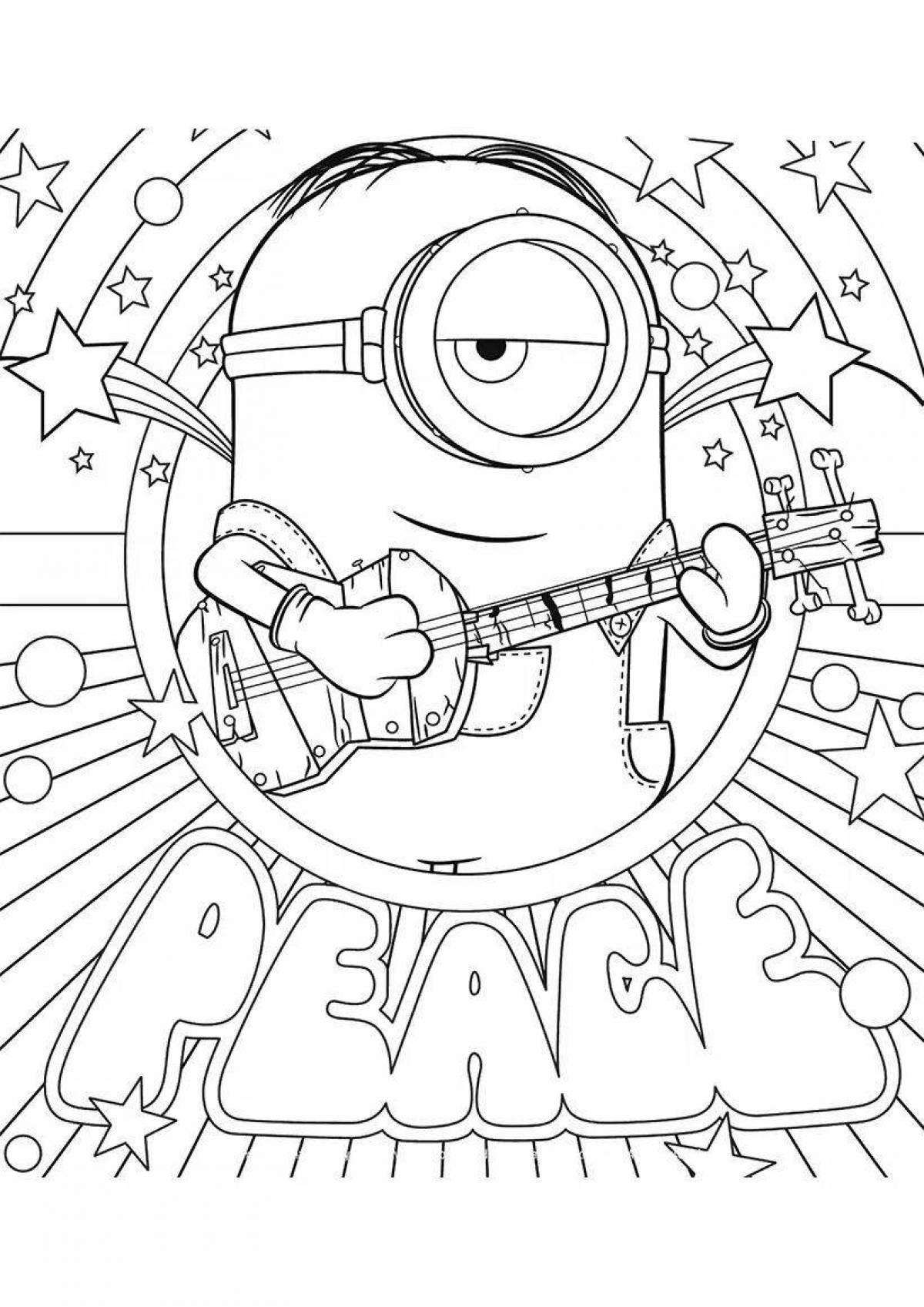 Minions gravity coloring page