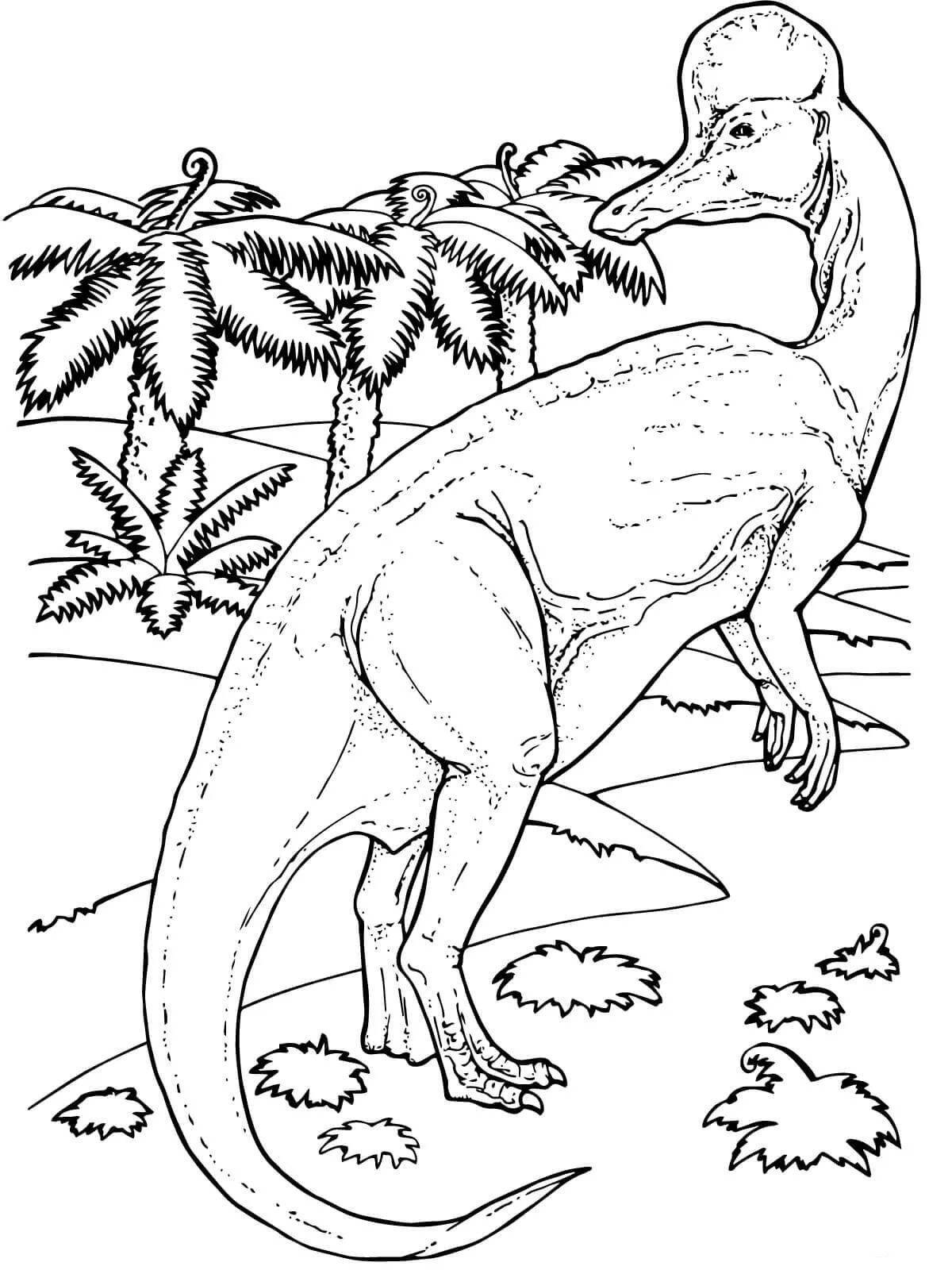 Роскошная раскраска большие динозавры
