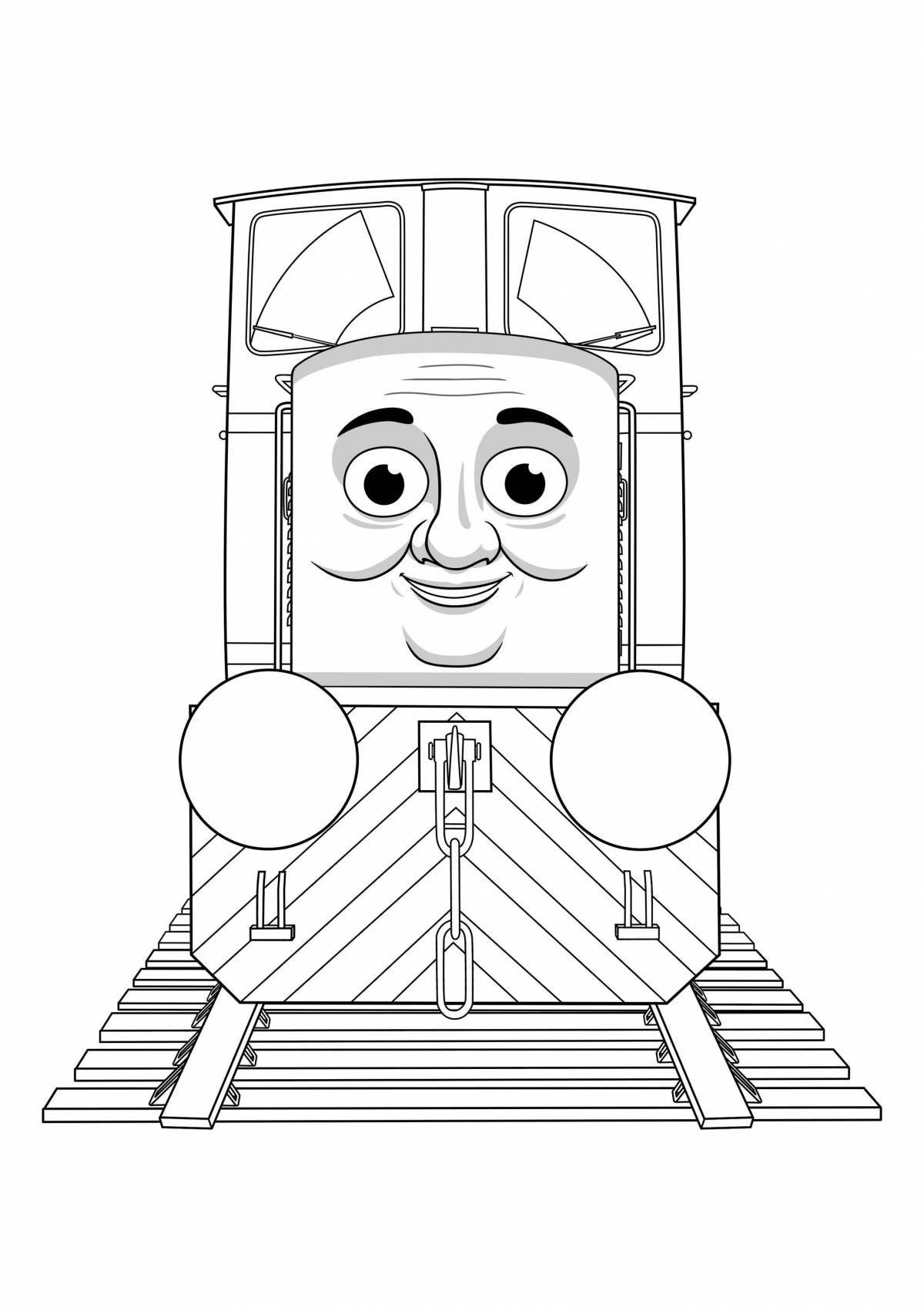 Amazing spider train coloring page