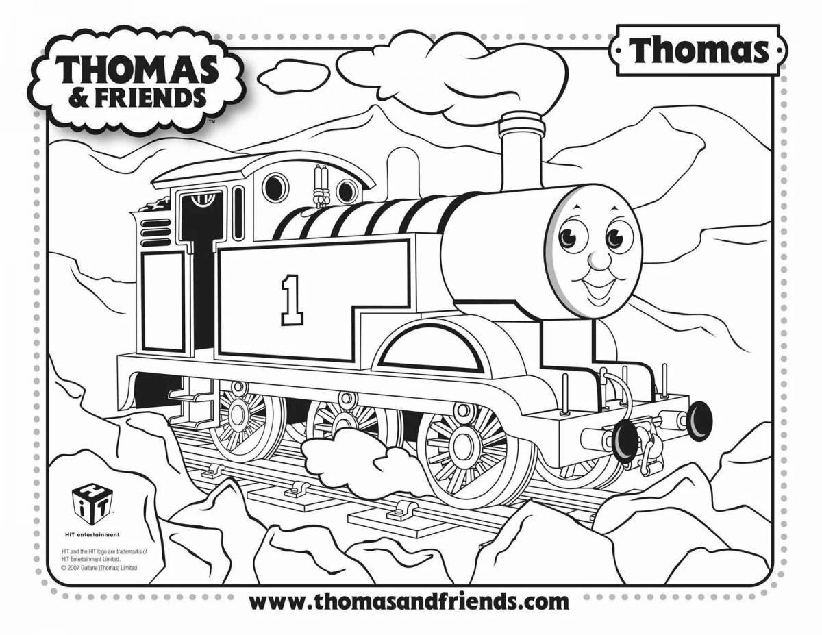Coloring page funny spider train