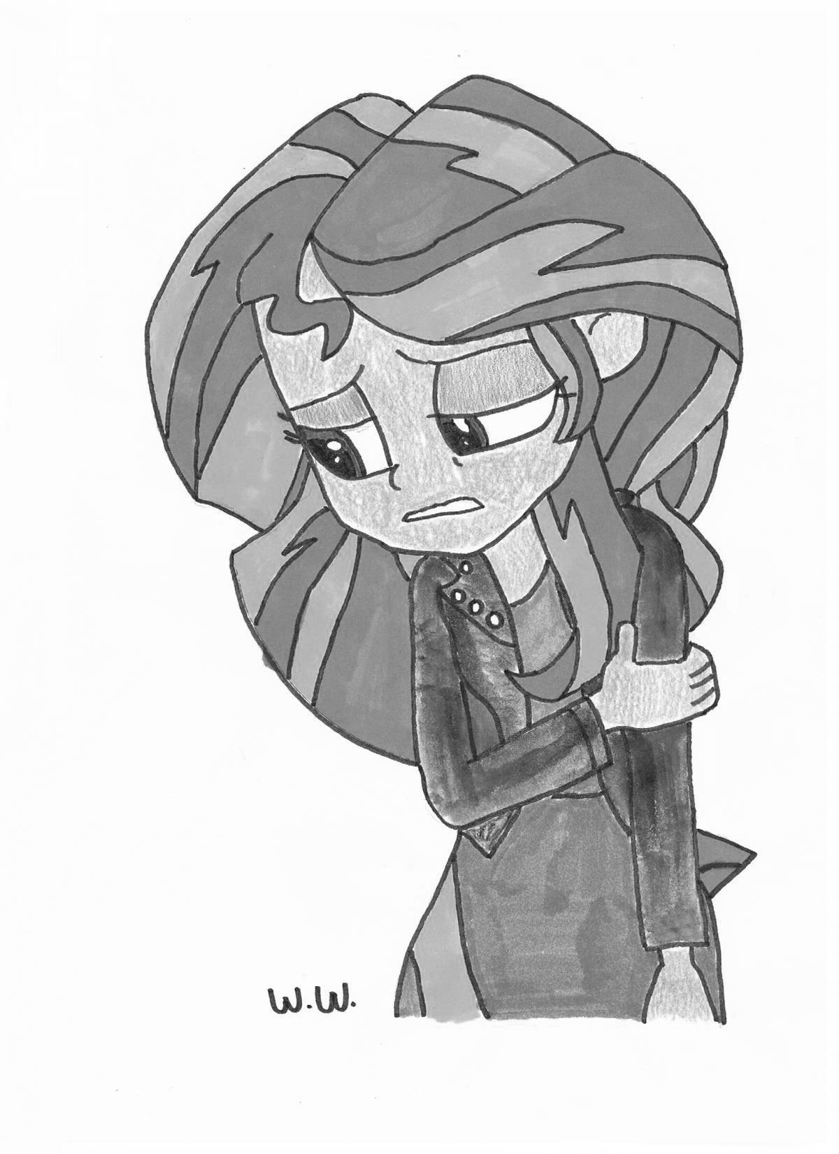 Great sunset shimmer coloring page