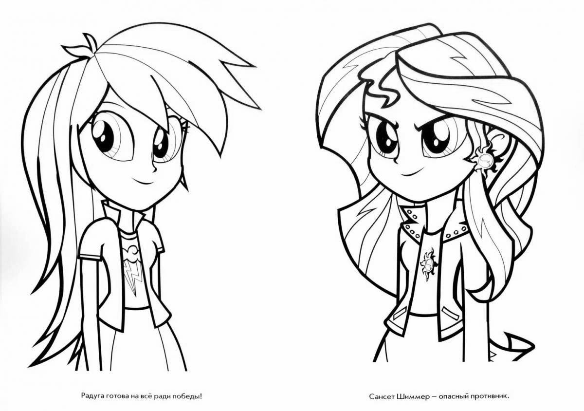 Sparkly sunset shimmer coloring page