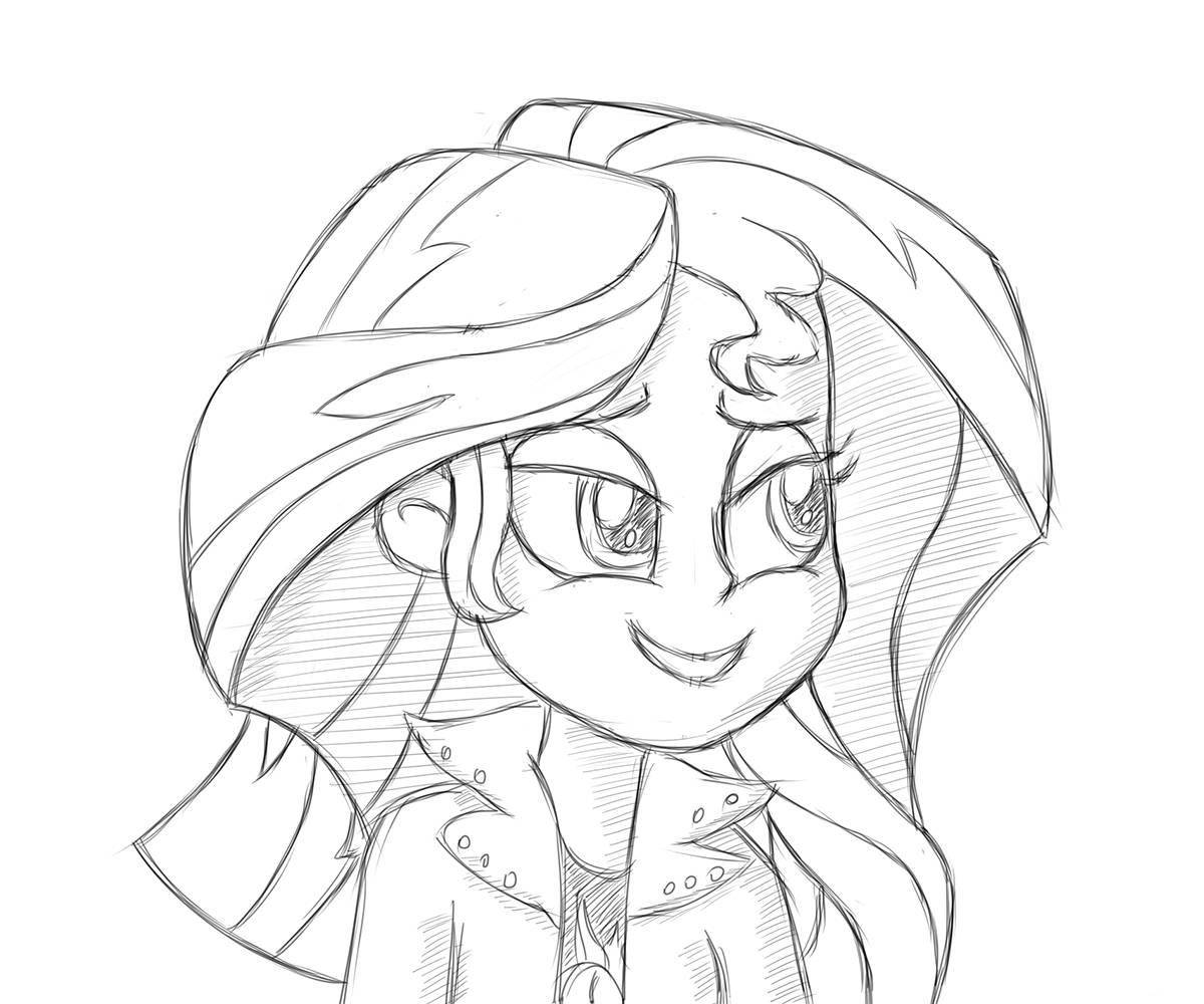 Attractive sunset shimmer coloring page
