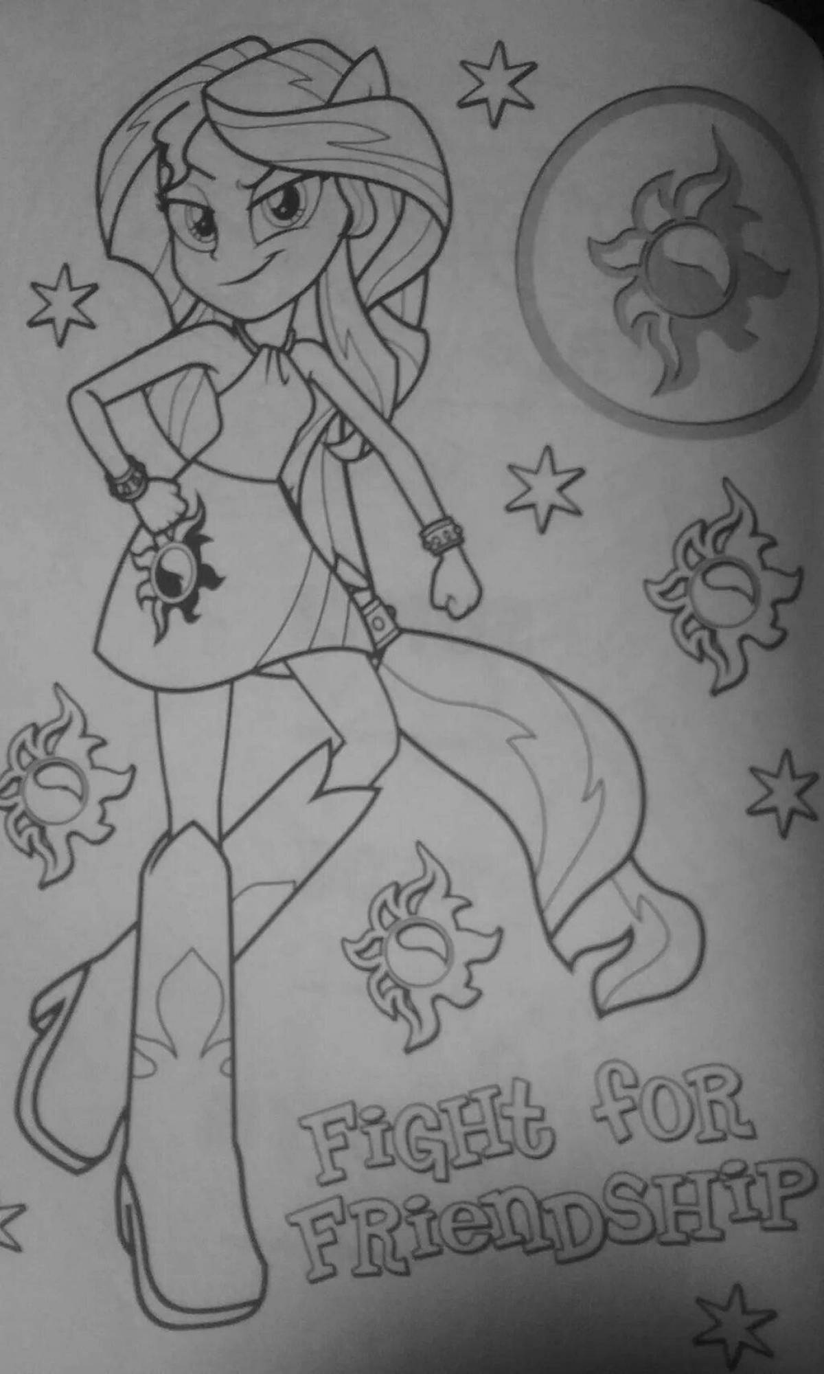 Adorable sunset shimmer coloring book