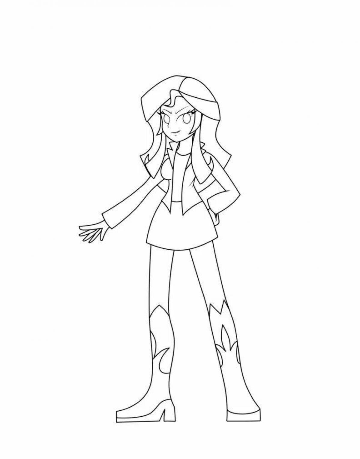 Adorable sunset shimmer coloring page