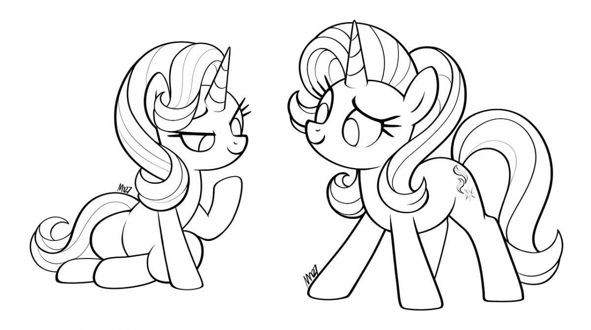 Beautiful sunset shimmer coloring page