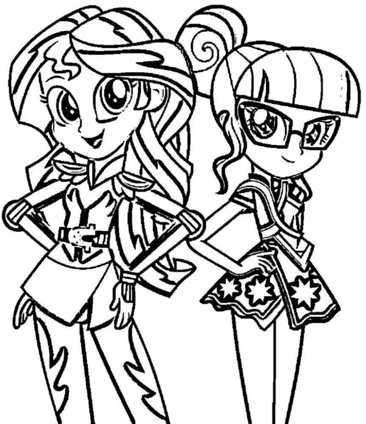 Serendipitous sunset shimmer coloring page