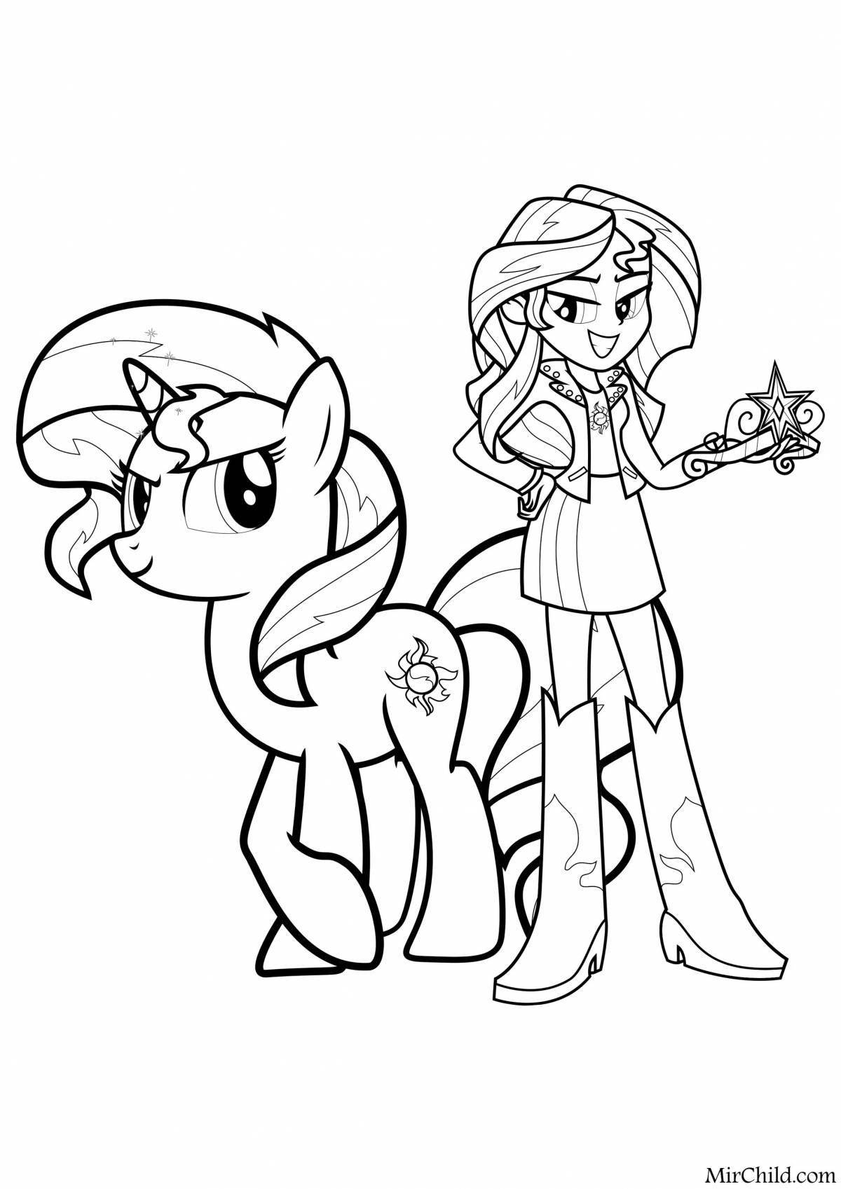 Glowing sunset shimmer coloring page