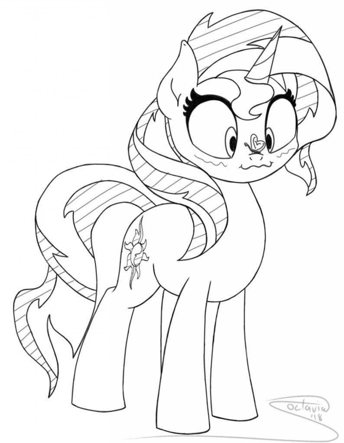 Раскраска Чудесная раскраска sunset shimmer