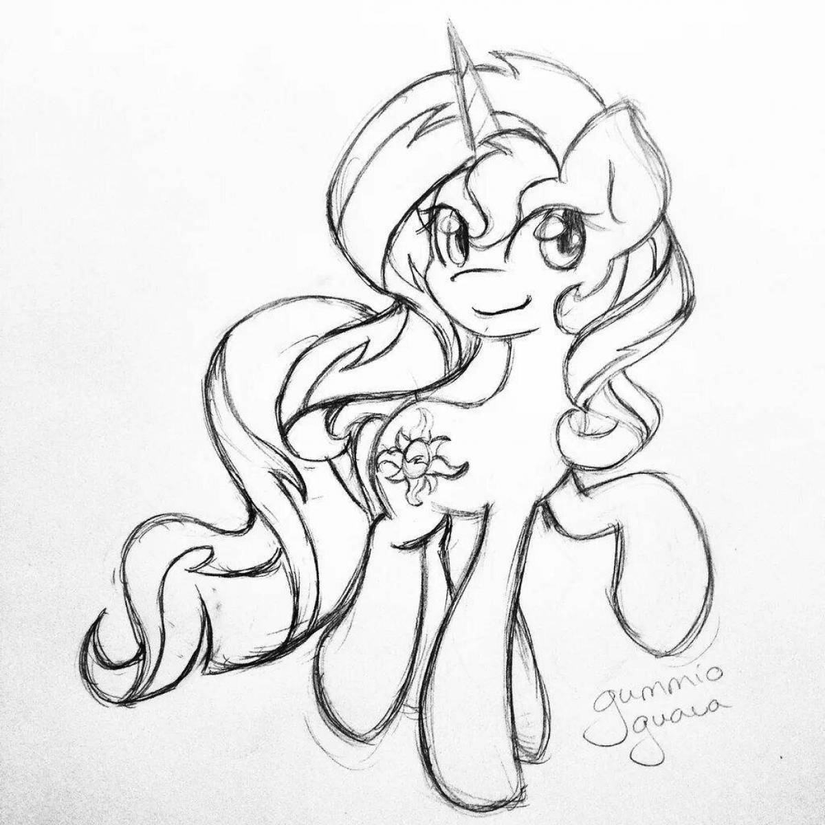 Amazing sunset shimmer coloring page