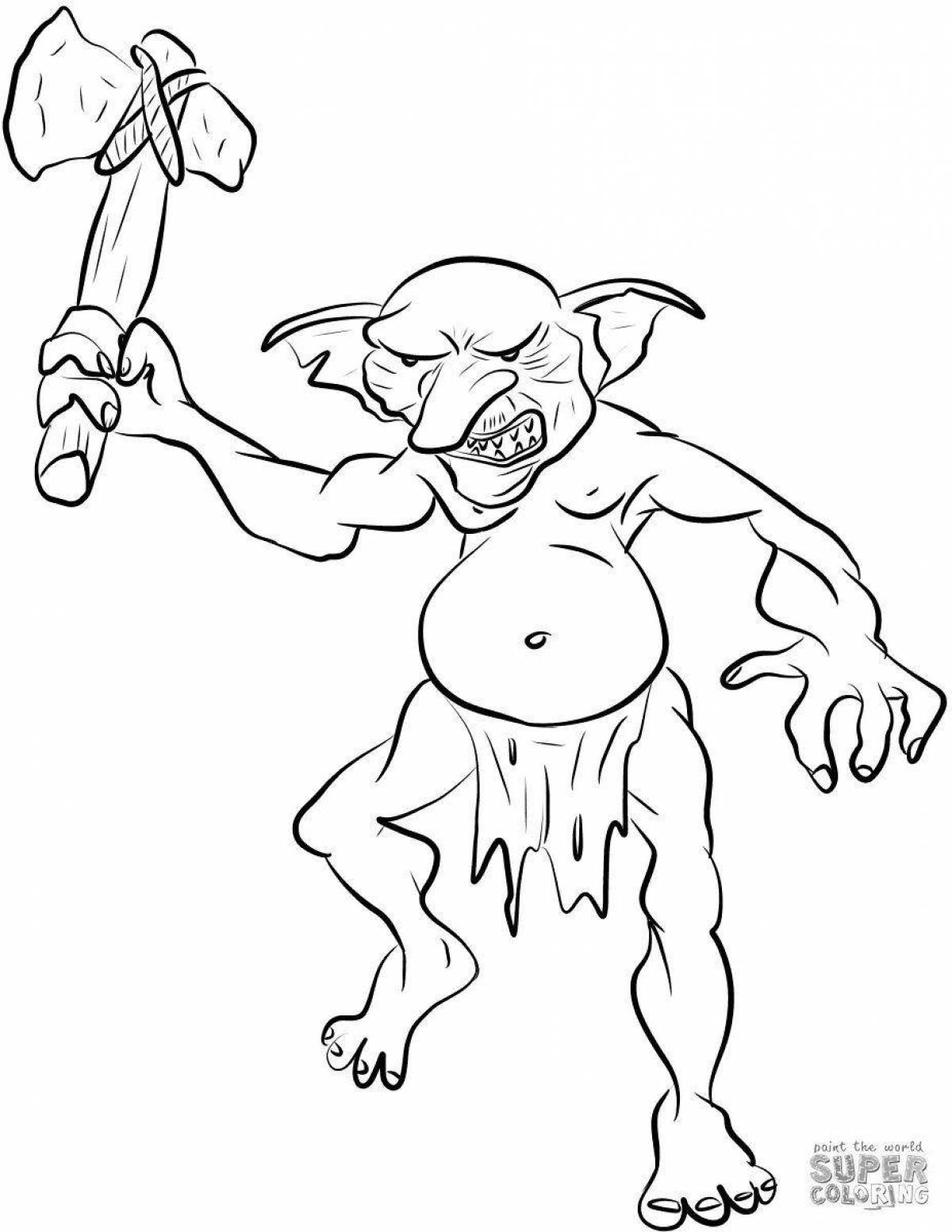 Colorful goblin core coloring page