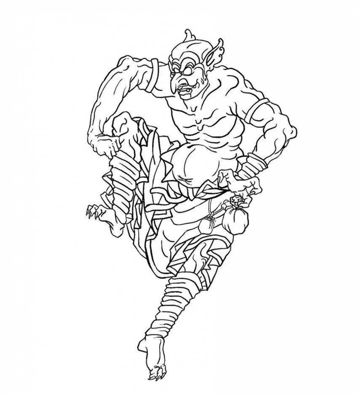 Glossy goblin core coloring page