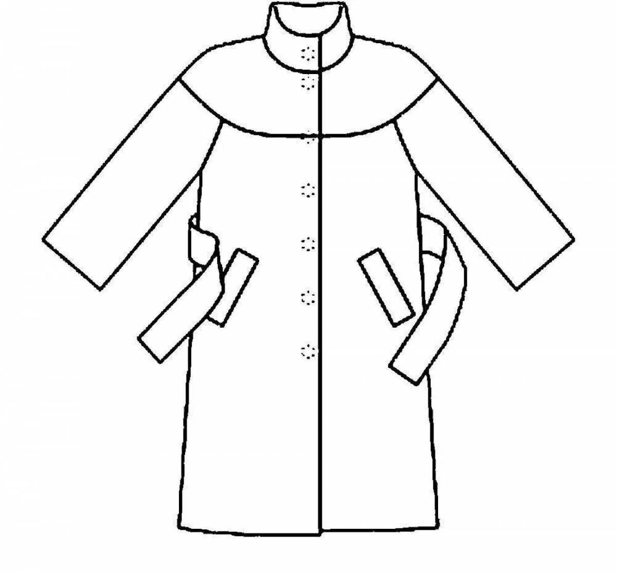 Красочная страница раскраски верхней одежды