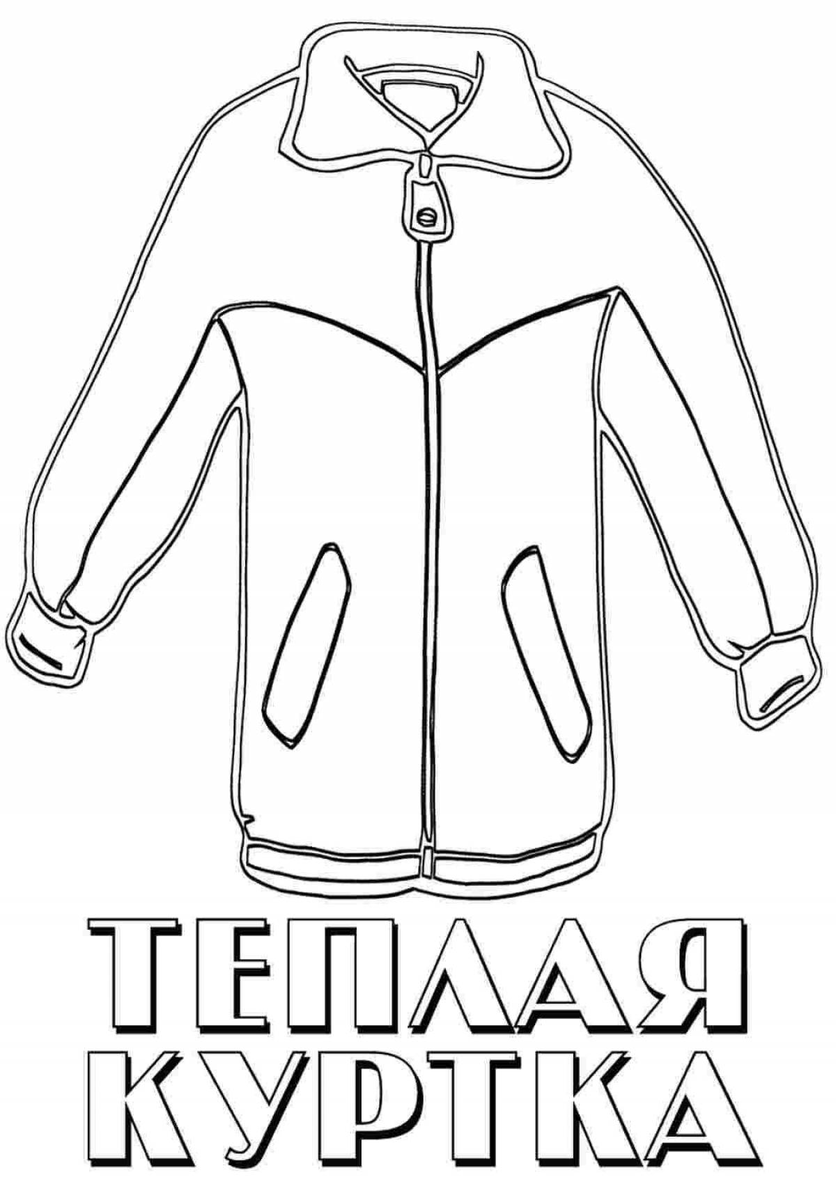 Coloring page with colorful outerwear