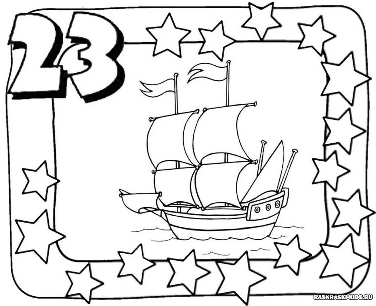 Delightful February 23 coloring for boys