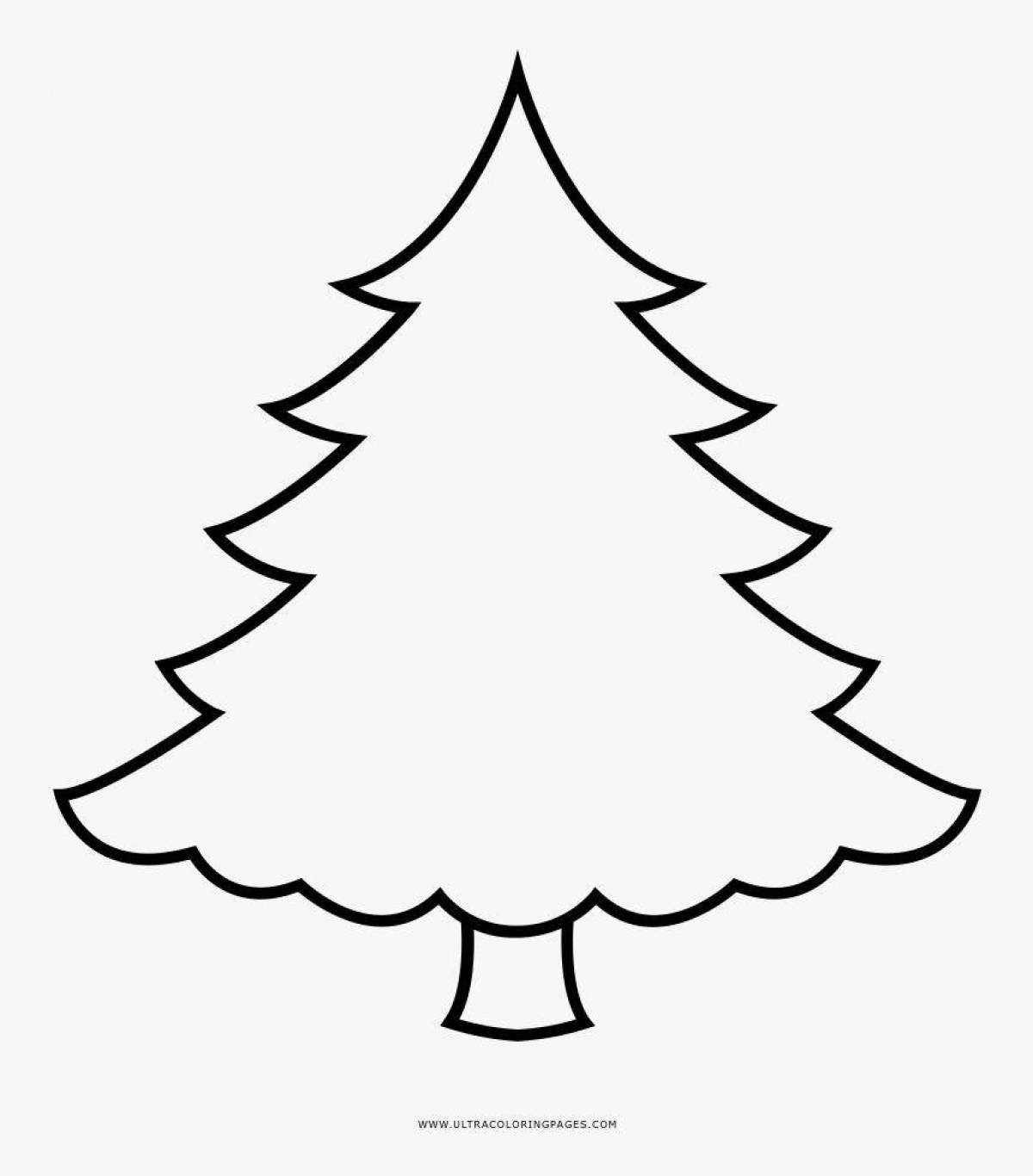 Creative Christmas tree coloring page