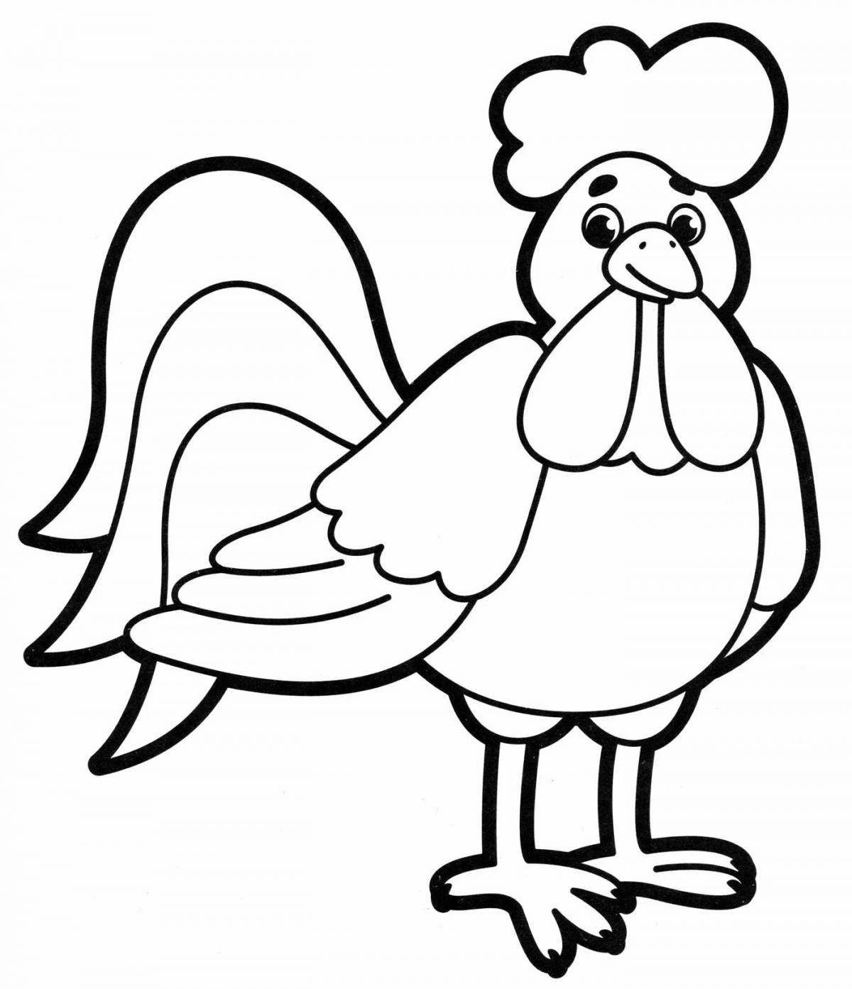 Delicate cockerel drawing