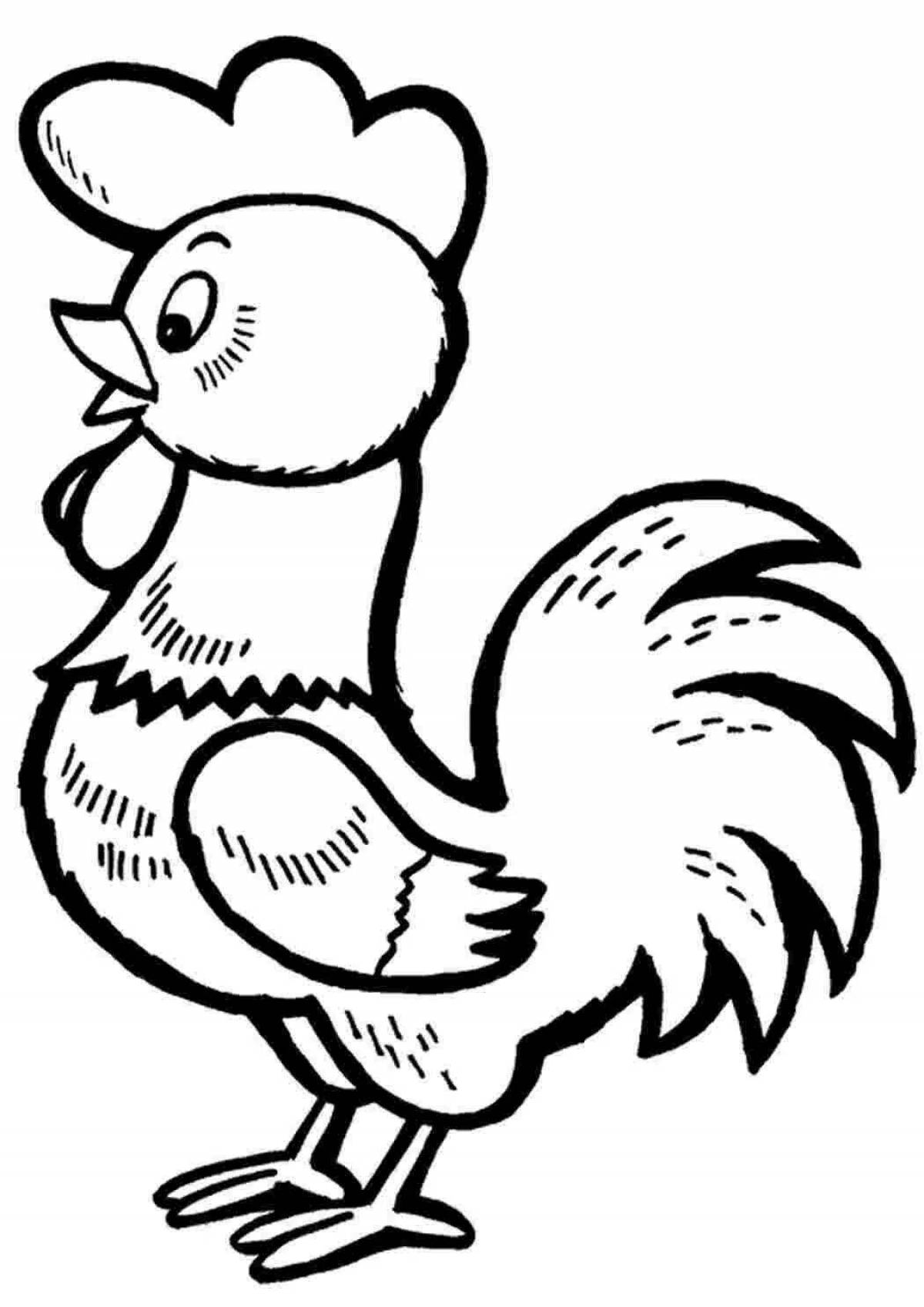 Serene cockerel drawing