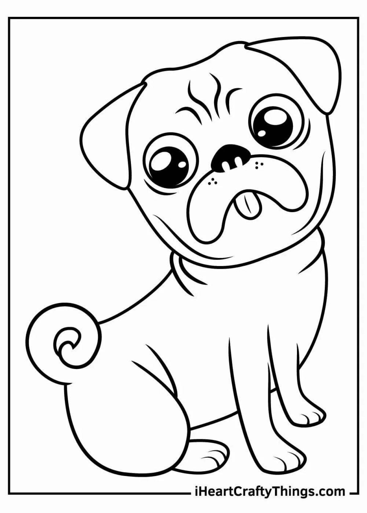 Adorable pug coloring book
