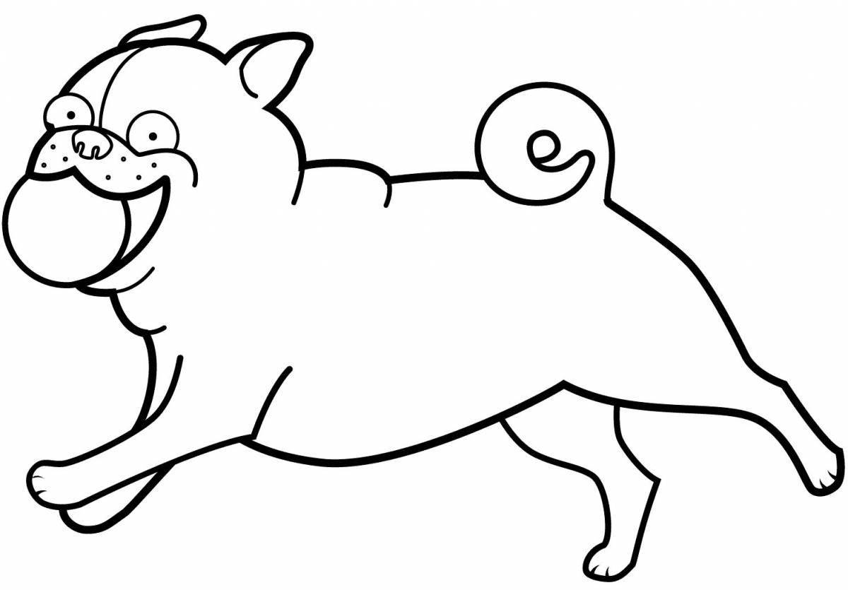 Coloring page sweet pug