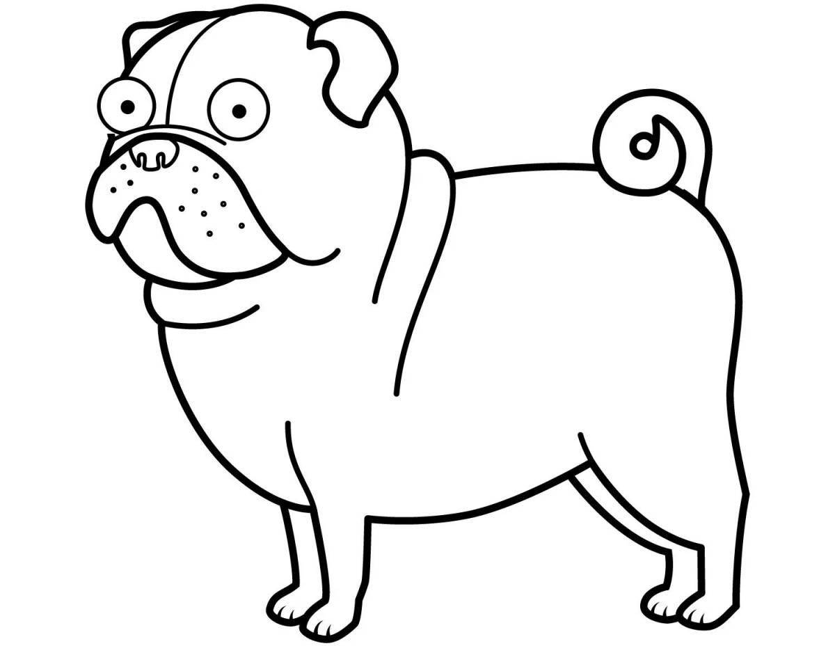 Cute pug coloring page