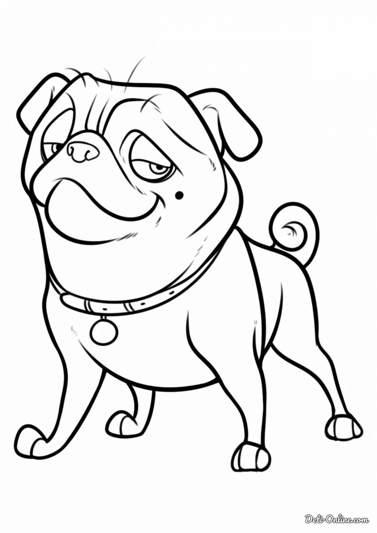 Coloring page calm pug