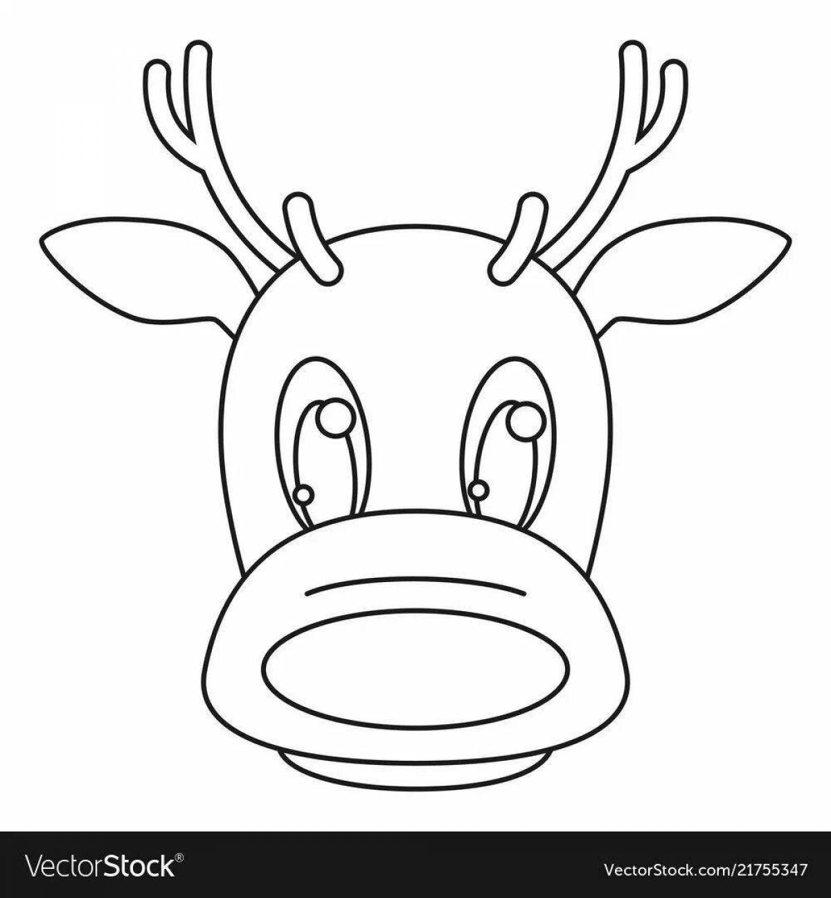 Great deer head coloring book