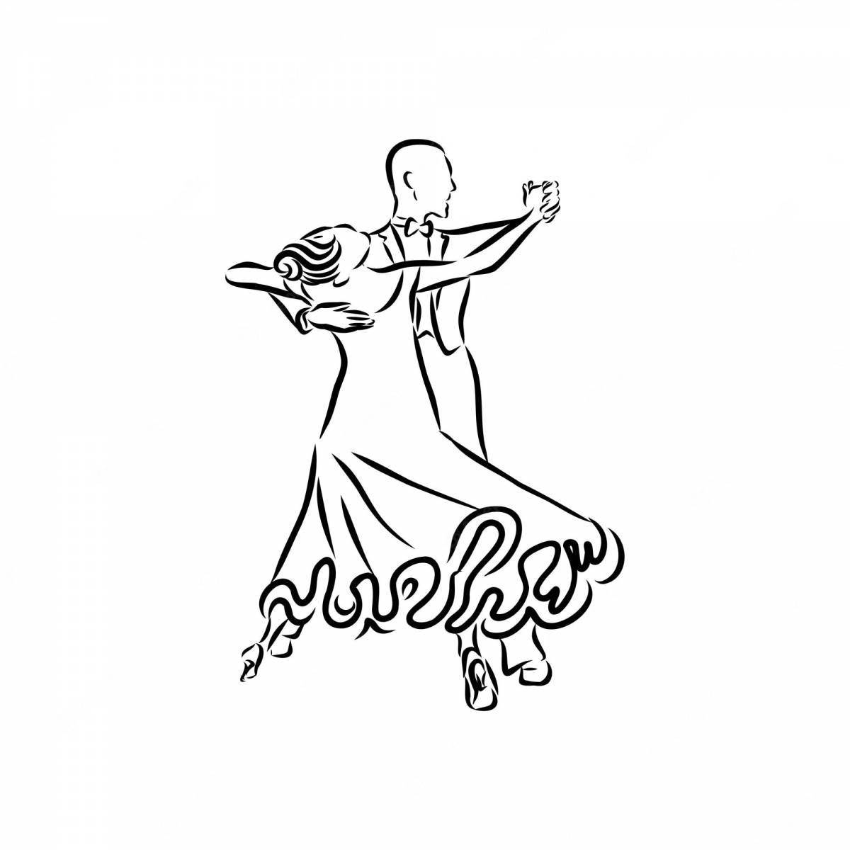 Joyful ballroom dancing couple