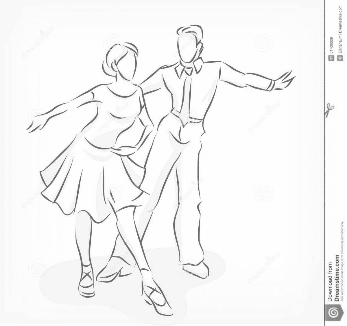 Раскраска - Барби и бальные танцы