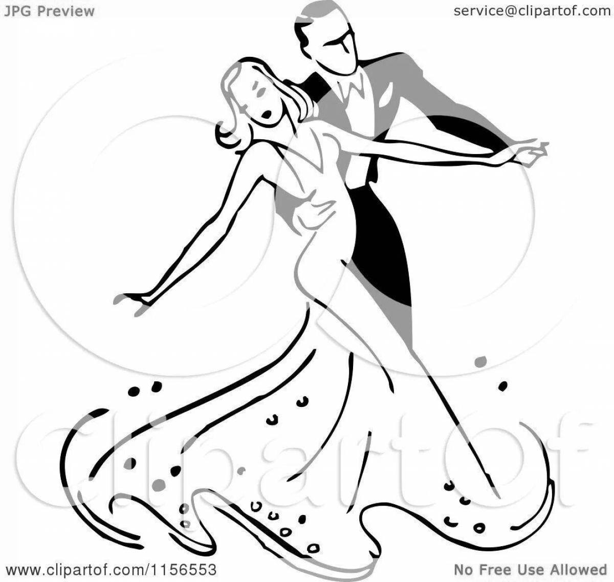 Bright pose for ballroom dancing