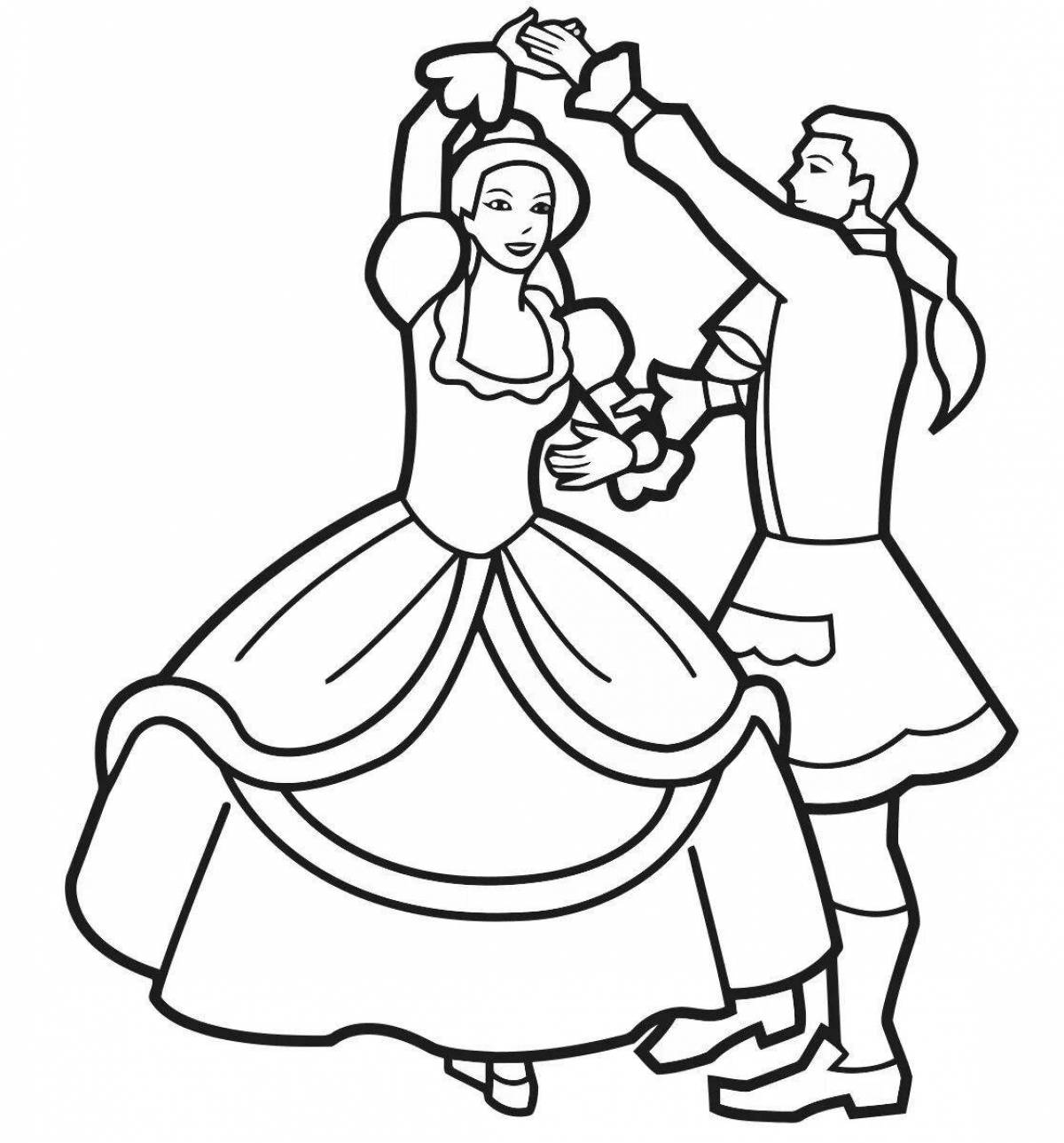 Delightful ballroom dancing couple