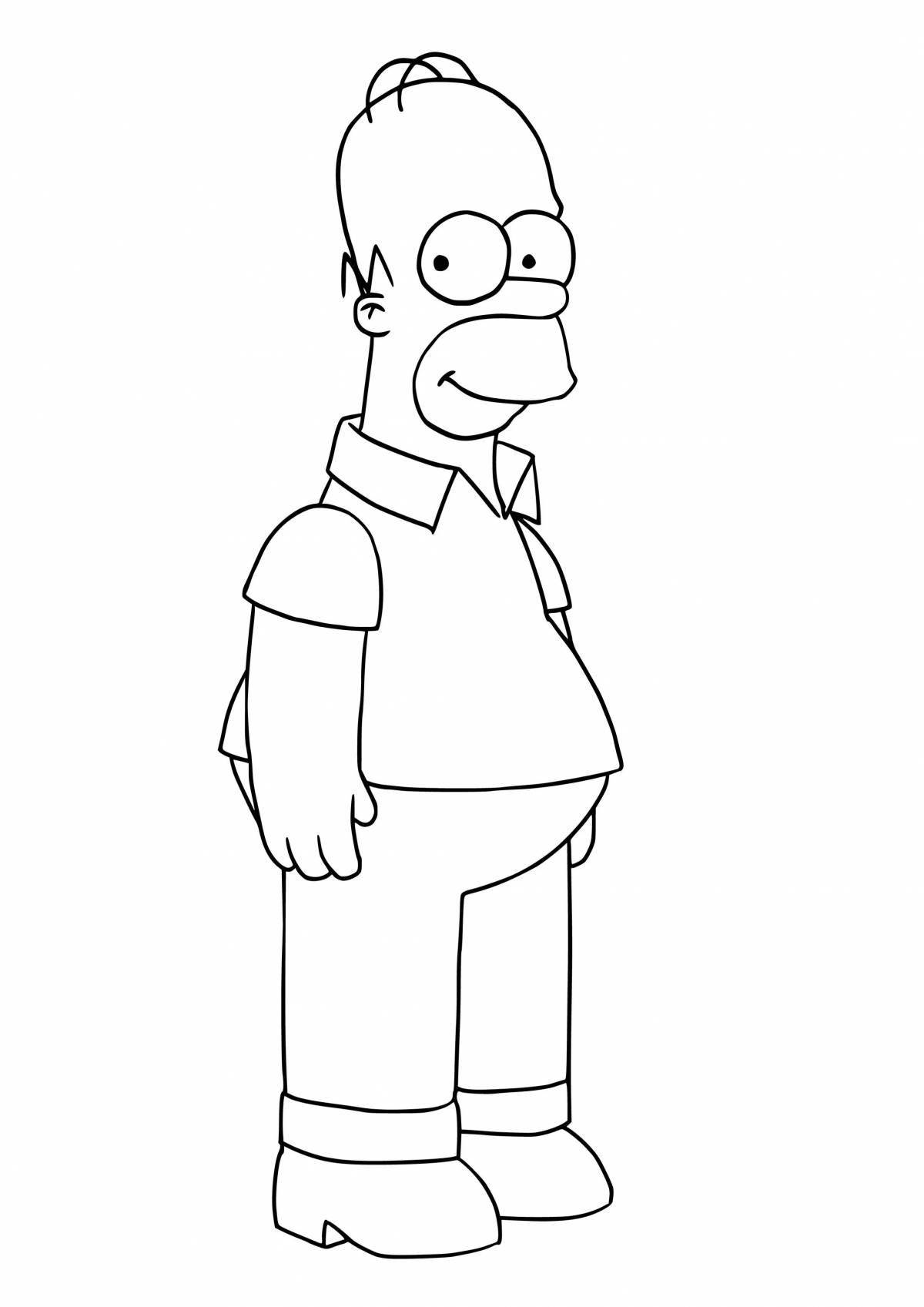 Playful homer simpson coloring page