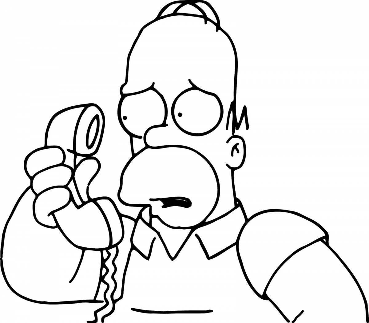 Homer simpson live coloring page