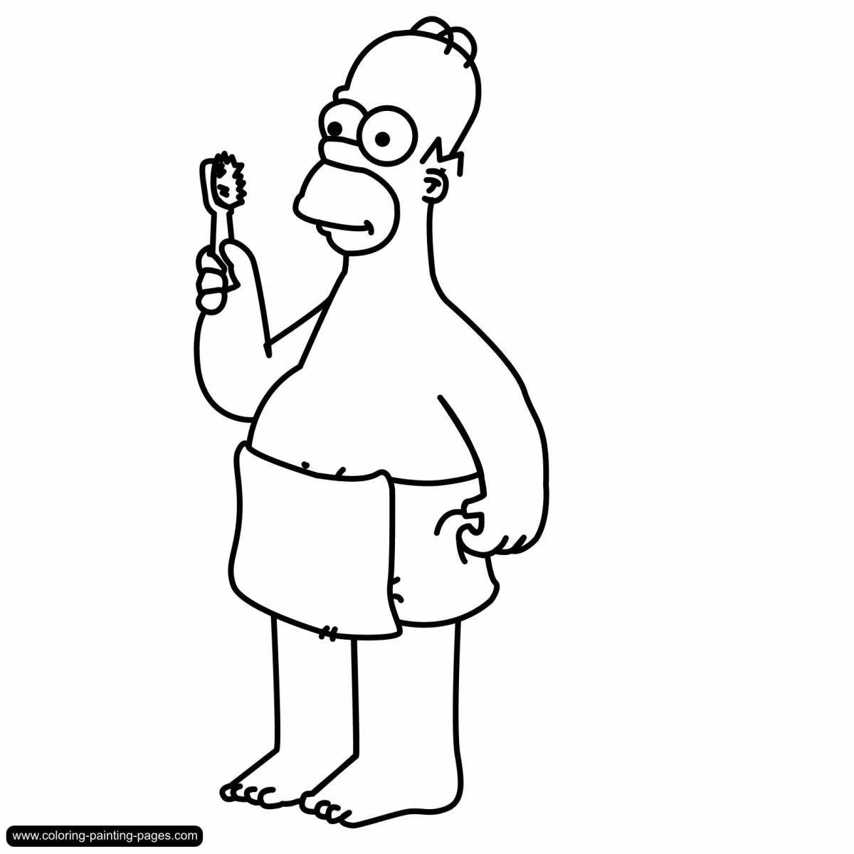 Animated homer simpson coloring page