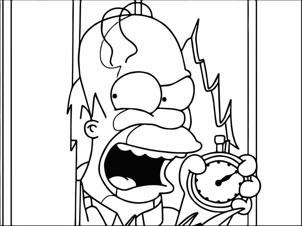 Color-explosion homer simpson coloring page