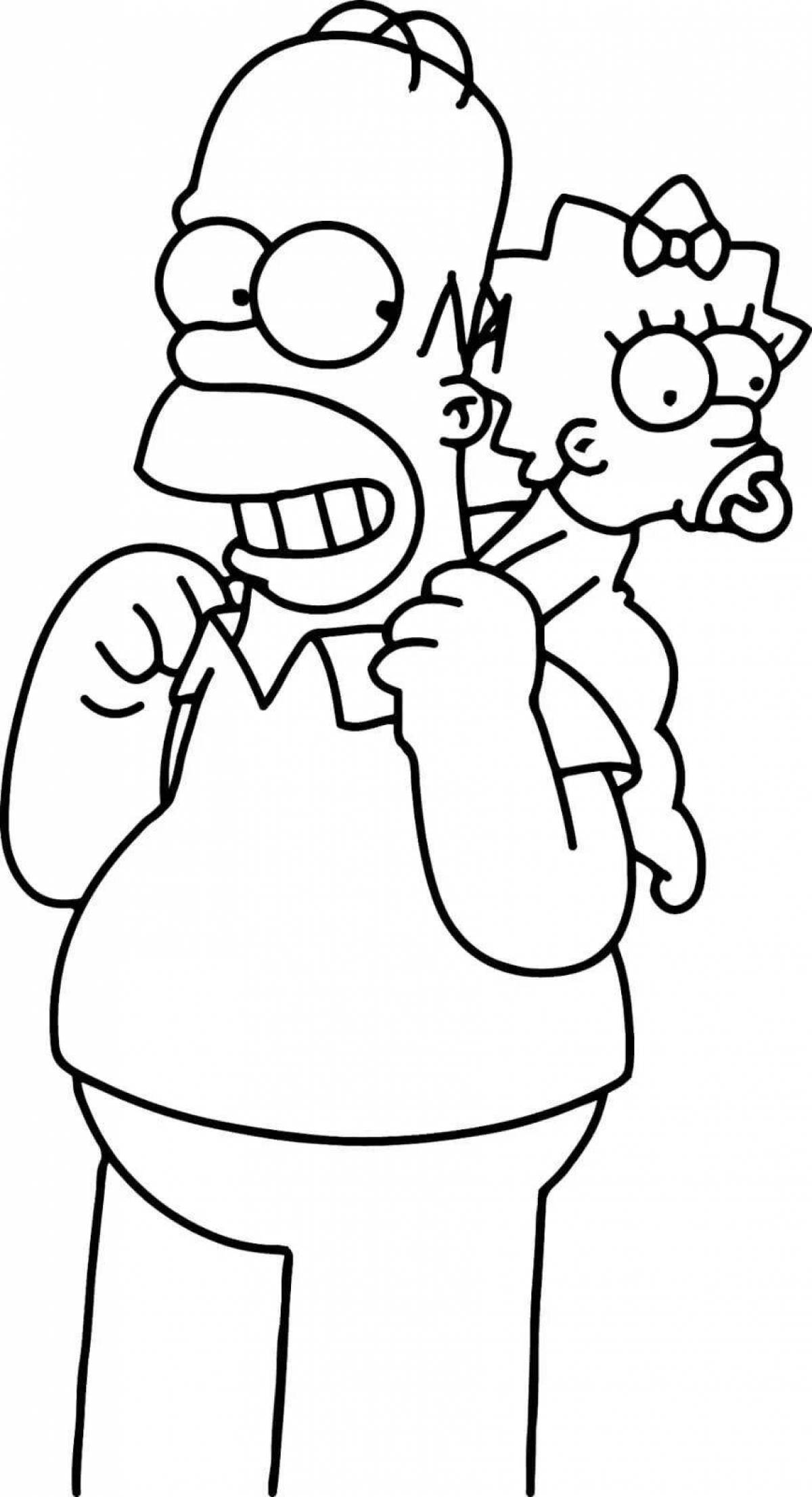 Coloring pages of homer simpson the flower freak