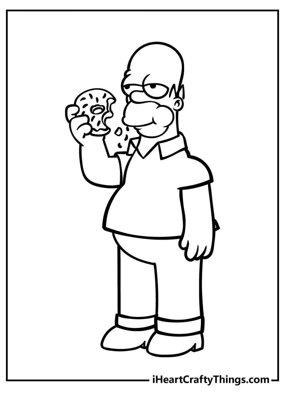 Homer simpson bright coloring
