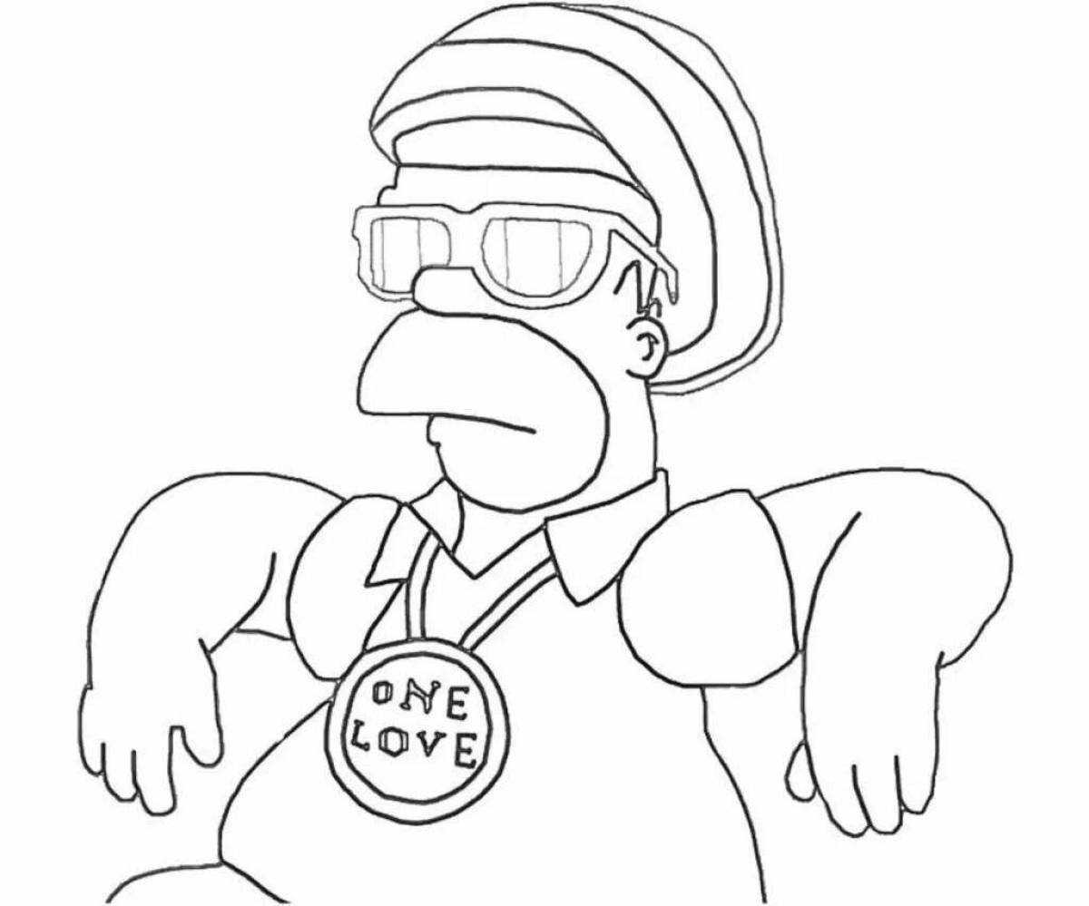 Color-zany homer simpson coloring page