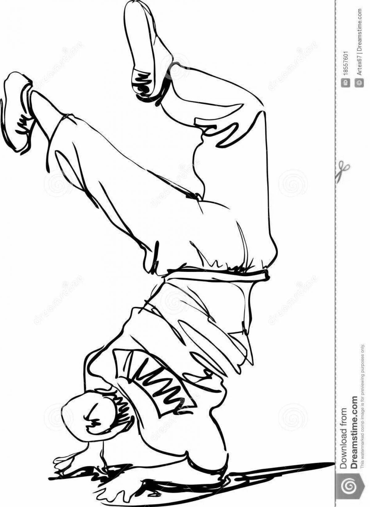 Coloring page joyful breakdance