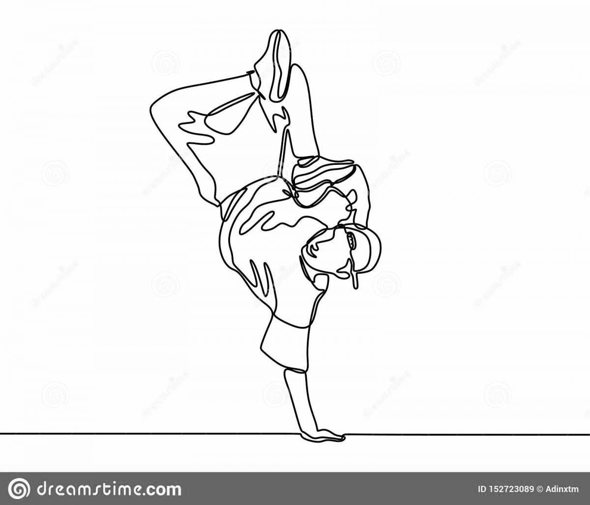 Coloring book funny breakdance