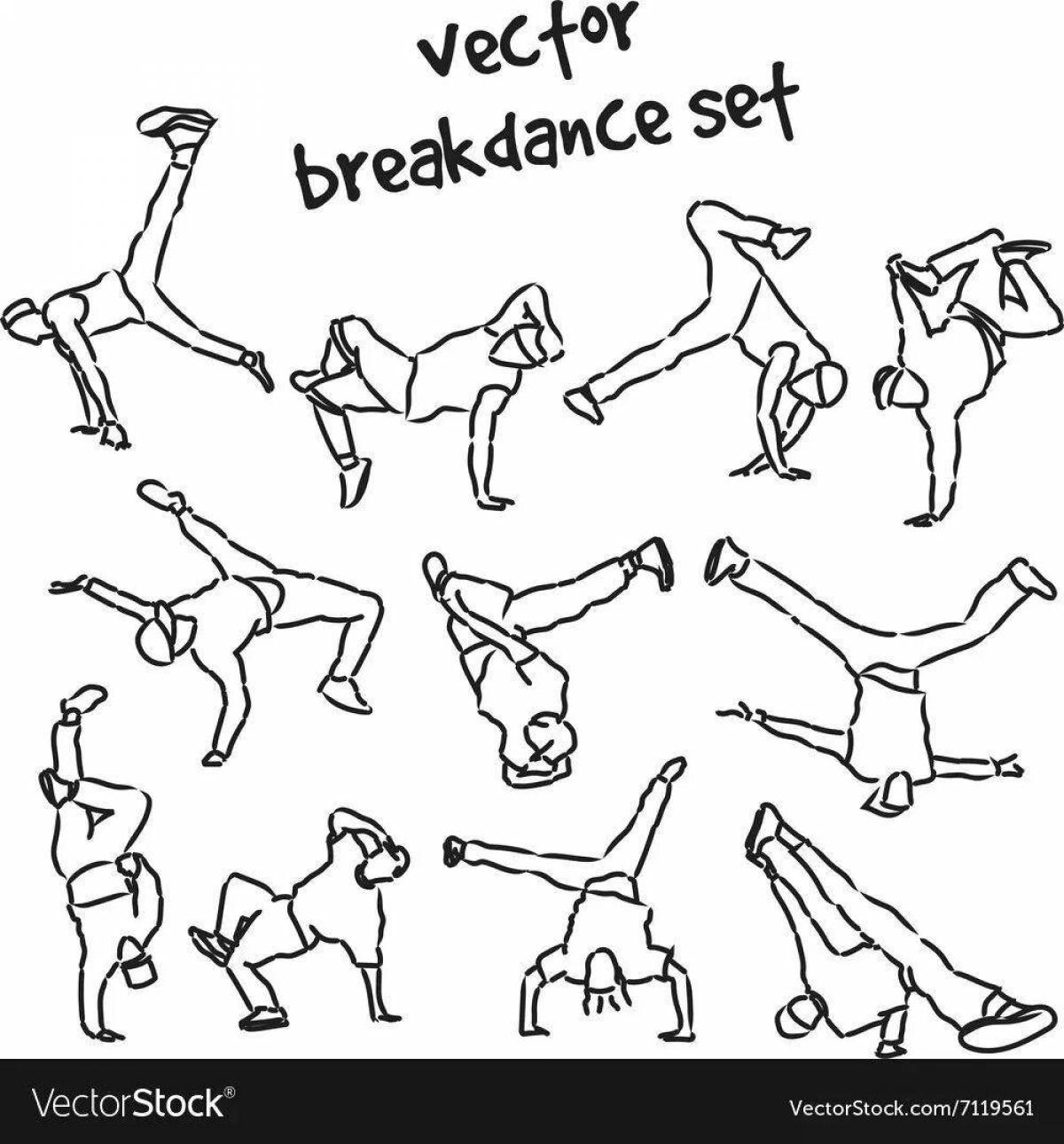 Great breakdance coloring page
