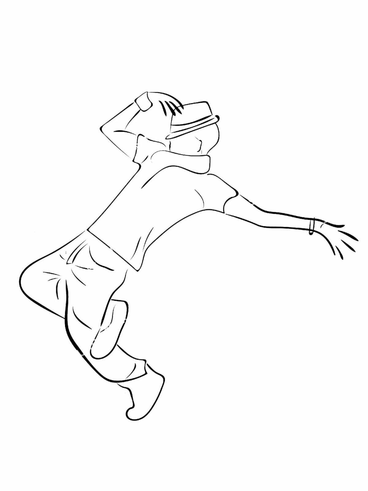 Animated brakedance coloring page
