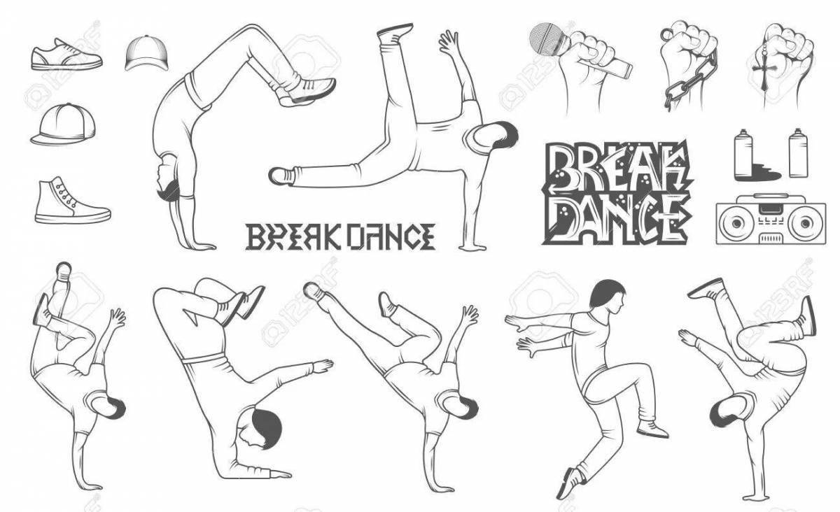 Awesome brakedance coloring page